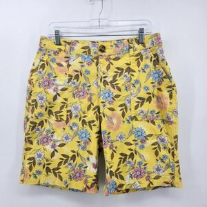 Style & Co Floral Bermuda Shorts Yellow Pink Blue‎ Women's Size 10